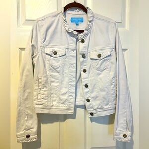 Draper James White Jean Jacket Classic Denim Style Size Medium